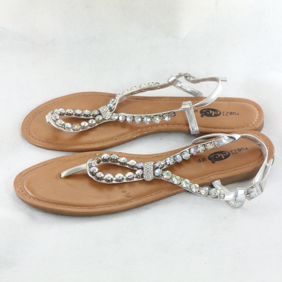 Rue21 Shoes - RUE21 Caramel Jeweled Thong Slingback Strap Sandal